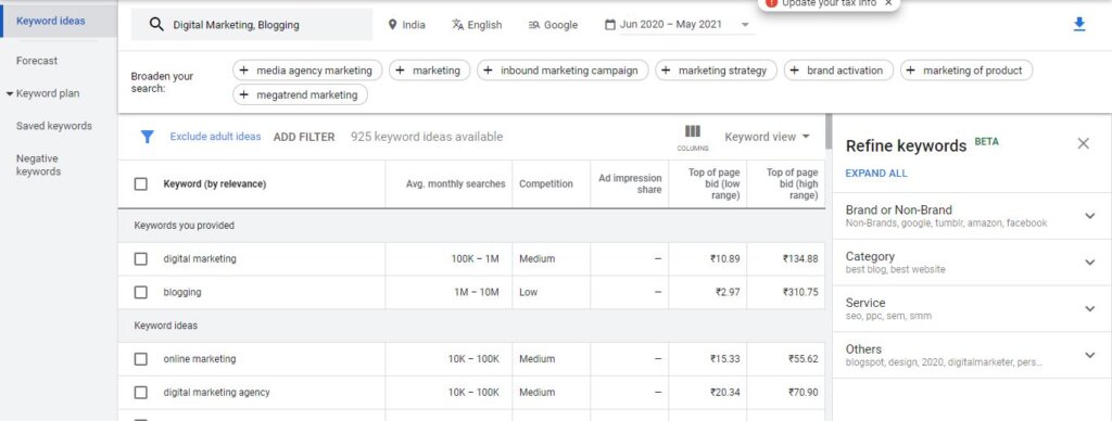 Google Keyword Research Tool.J